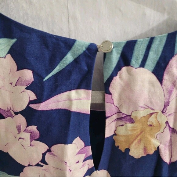 Tommy Bahama Orchid Opulence Print Sleeveless Silk Shift Dress Size Medium - Picture 8 of 13